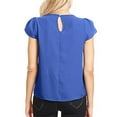 thumbnail image 2 of FAIWAD Womens Summer Plus Size Chiffon Tops Pleated Round Neck Pullover Tops Cap Short Sleeve Dressy Casual Blouse, 2 of 8