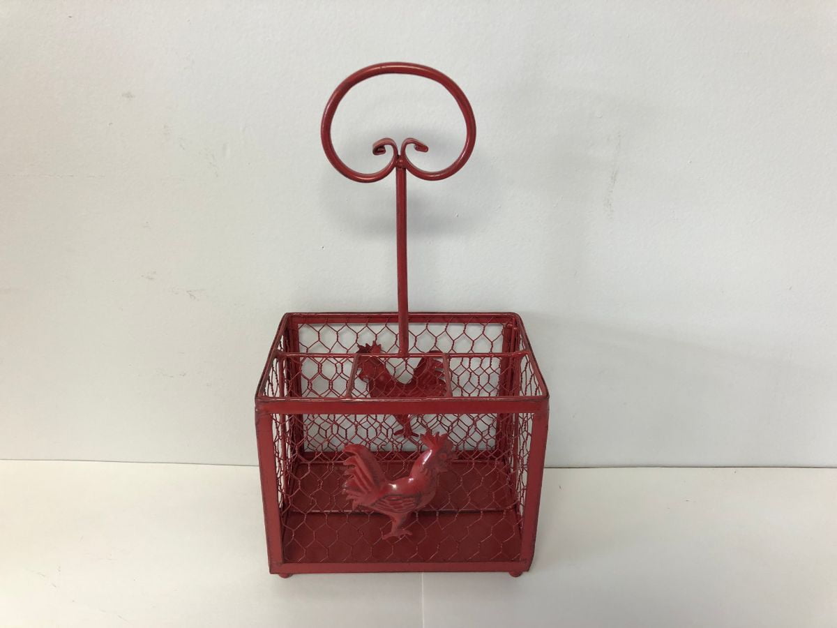 Set of 2 Red Contemporary Style Napkin Holder 14"