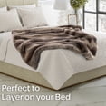 thumbnail image 3 of Lavish Home 60x70in Faux Fur Blanket for Couch, Bed, or Chair (Gray/Brown), 3 of 6