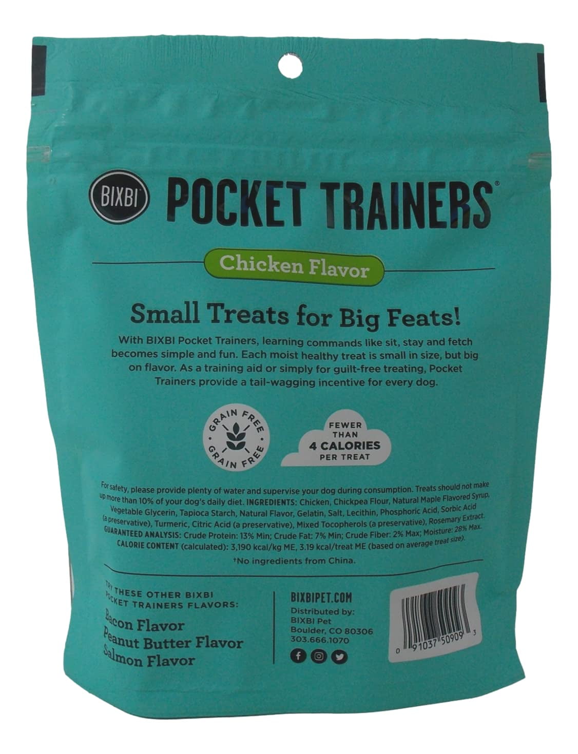 Pocket Trainers Soft Moist Dog Training Treats Variety, (1) Each: Chicken, Peanut Butter, Salmon (6 Ounces) MerlinsMart Zine + Rope Toy | Bixbi