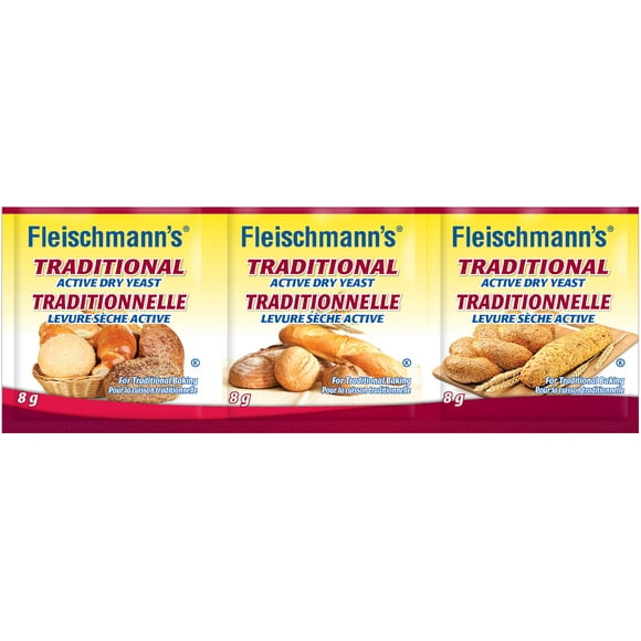 Fleischmann's Traditional ACTIVE Dry Yeast Strips, 3 x 8 g