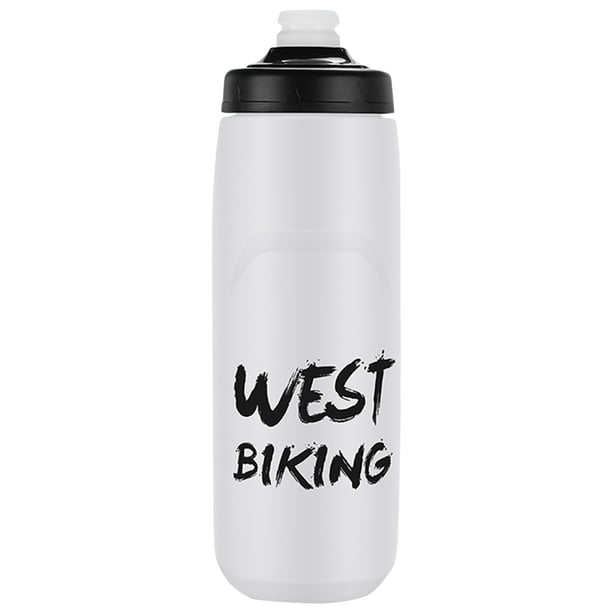WEST BIKING Botella de agua para bicicleta Hervidor deportivo a prueba de fugas (Blanco 750ML)