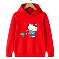 thumbnail image 3 of Sudadera informal de calle kawaii con dibujos animados de Hello Kitty para niños y niñas de 3 a 14 años con diseño de Sunshine, sudadera para deportes al aire libre para niños, 3 of 5