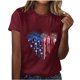 thumbnail image 1 of Camisetas de Manga Corta para las Mujeres, Blusa de Manga Corta de la Moda Del Día de la Independencia Hecha de Poliéster Cómodo para la Primavera Verano, Blusas de Manga Corta para las Mujeres, 1 of 7