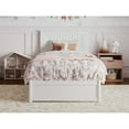 thumbnail image 2 of Malta Twin Wood Platform Bed with Panel Footboard and Storage Drawers in White, 2 of 10