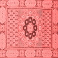 thumbnail image 1 of Ahgly Company Machine Washable Indoor Square Abstract Red Modern Area Rugs, 4' Square, 1 of 4
