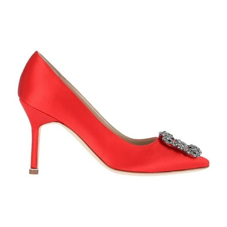 Manolo Blahnik Woman Hangisi Satin Pumps Red Sizes IT 34-50 2/3