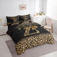 thumbnail image 2 of Erosebridal Chic Cheetah Print Bedding Comforter Set, Personalized Initial Z Full Bedding Set, Black Brown, Black Reversible 7 Pieces, 2 of 6