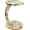 White Marble, variant on Luxury C Shaped Effect Side Table, Premium Faux Marble Round End Table with Gold Trim Edge, Elegant Slide Under Couch, Sofa for Living Room Small Spaces