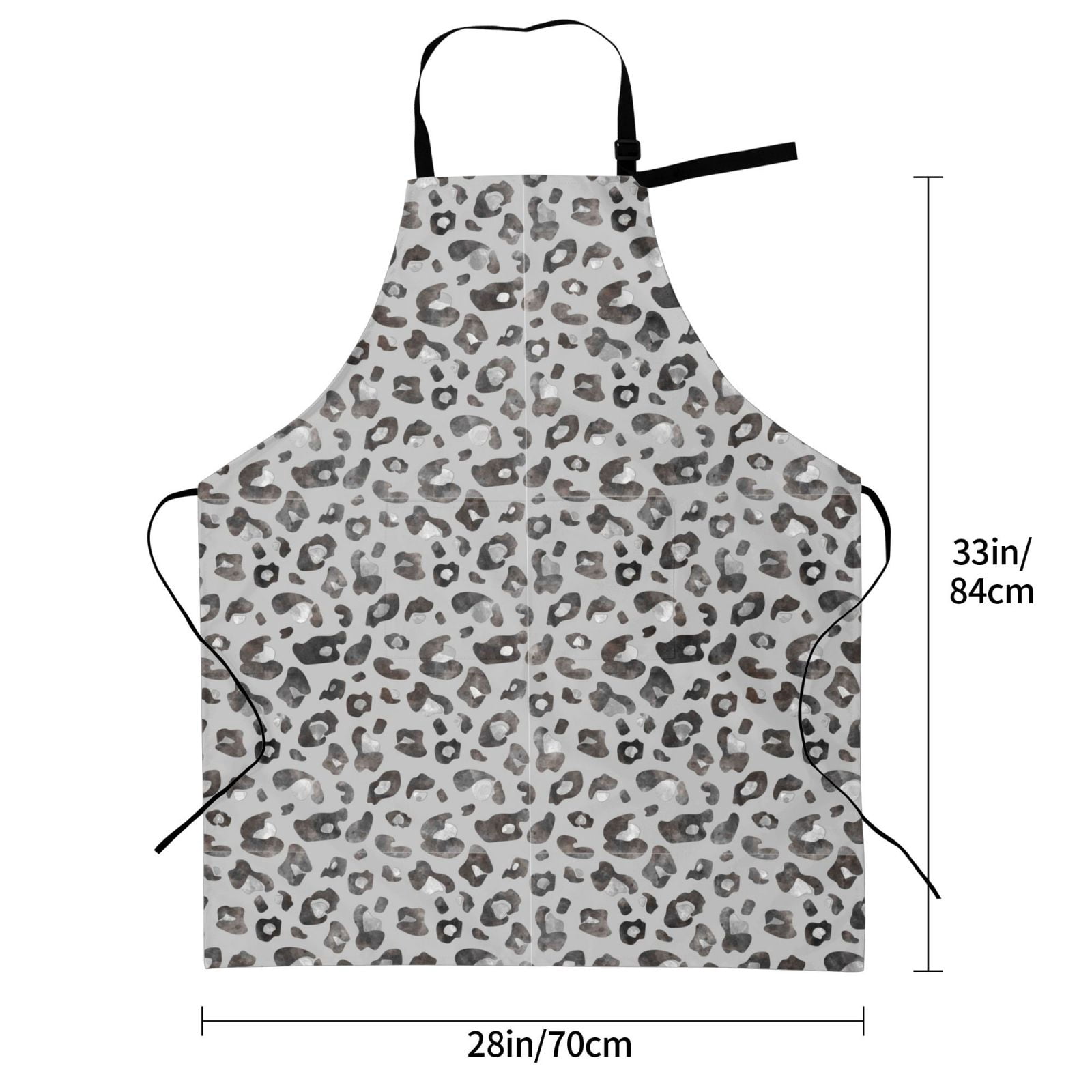 Kdxio Wild Animal Leopard Print Apron with Pockets Adjustable Kitchen Aprons for Men Women Waterproof Aprons for Cooking,Drawing,Crafting, Baking Household Cleaning