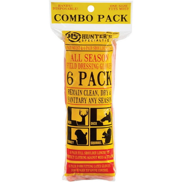 Hunters Specialties Field Dressing Gloves Combo, 6Pack