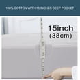 thumbnail image 4 of Unique Bargains 15' Deep Pocket Cotton Fitted Sheet Breathable Bottom Sheets Queen Light Gray, 4 of 9