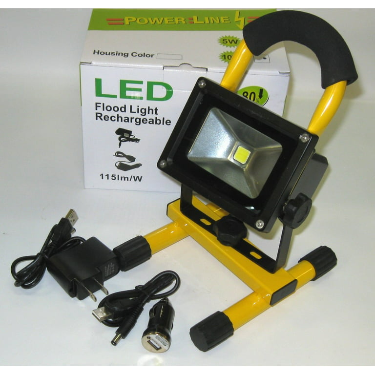 MTP ® 10W Rechargeable Portable LED Work Light, 1550 lumens of light, AC  Adapter and Car Charger Included, Waterproof, Outdoor Floodlight