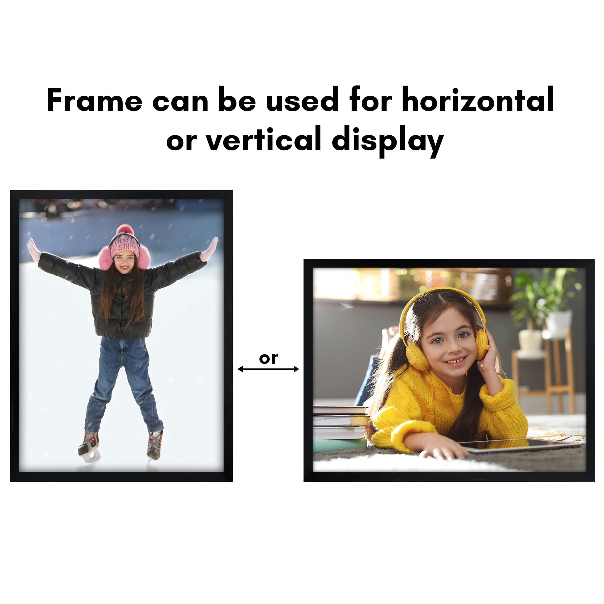 Americanflat 18x24 Poster Frame with Polished Plexiglass Streamline Collection Thin Border Wall - Black