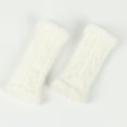 thumbnail image 3 of Women Arm Warmers, Winter Knitted Wrist Warmers Fluffy Lined Fingerless Mitten Gloves for Women Girls Cold Weather White One Size, 3 of 3
