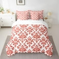 thumbnail image 2 of Feelyou Red Boho Damask Bedding Comforter Set 7pcs, Retro Western Fashion Full Bedding Set, 2 of 8