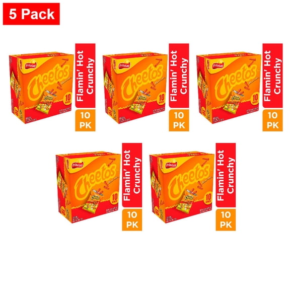 Cheetos Flamin’ Hot Crunchy Multipack Chips 10 CT / 1 oz - 5 Pack