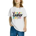 thumbnail image 4 of Posijego Easter Shirts for Girls Boys Letter Graphic Tees Kids Crew Neck Short Sleeve T-Shirts, 4 of 7