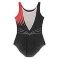 thumbnail image 4 of RUNQHUI Dames Strass Justaucorps de Gymnastique Rythmique Sans Manches Justaucorps de Ballet Patinage Artistique Rouge TTG, 4 of 7