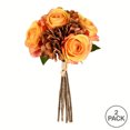 thumbnail image 3 of Vickerman 13" Artificial Tan Rose and Hydrangea Bouquet, Pack of 2, 3 of 4