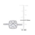 thumbnail image 3 of 2.00 Carat (Ctw) Synthetic Moissanite Halo Engagement Ring 14K White Gold with Diamonds (I2-I3), 3 of 5