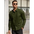 thumbnail image 4 of COOFANDY Mens Shirt Slim Fit Dress Wrinkle Free Business Plaid Button Down Collar, 4 of 6