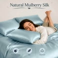 thumbnail image 3 of Silk Pillow Cases with Zipper, Pillow Case,Haze Blue,Standard,1pc, 3 of 7