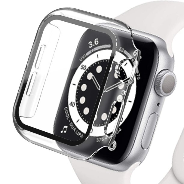Vidrio templado + cubierta para Apple Watch 8 44mm 40mm 42mm 38mm PC protector de pantalla de parachoques caso iWatch series 7 6 5 4 3 se 41mm 45mm Dengxun unisex