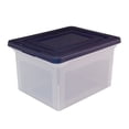 thumbnail image 4 of Office Depot Stackable File Tote Box, Letter/Legal Size, 10 13/16in.H x 14 1/8in.W x 18in.D, Blue/Clear, 170007, 4 of 7
