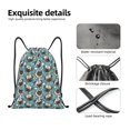 thumbnail image 4 of Xecao PUG HEAD And Flower Pattern Sports Drawstring Backpack - String Swim Gym Bag with Wet Proof Pocket for Women&Men-Small, 4 of 6
