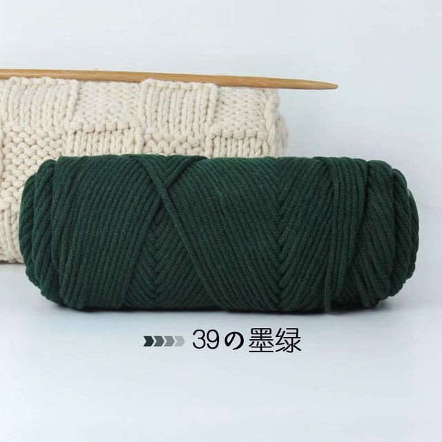 Granjero Gordo Hilo de lana teñido a mano para tejer y crochet, 200 g de hilo de lana suave y duradero, verde oscuro
