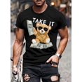 thumbnail image 1 of Camiseta informal de cuello redondo para hombre con estampado 3D de oso de dinero, 100 % algodón, ligeramente elástica, corte regular, manga corta. Para adultos, hombres, mujeres, adolescentes y jóven, 1 of 7