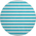 thumbnail image 2 of Addison Rugs Mayfield Washable Transitional Stripes Teal Round Rug, 8' x 8', 2 of 5