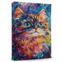 Persian Cat Ticked Tabby Canvas Wall Art Animal Decor, Persian Cat Ticked Tabby Canvas Prints Wild Animal Artwork for Living Room Bedroom Office 190HD845