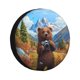 thumbnail image 1 of Fotbe Snowy Mountain Photography Bear Funda de Llanta de Repuesto con Estampado, Engrosada, Ajuste Universal para Jeep, Remolque, RV, SUV, Camión-14 inch, 1 of 6