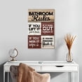thumbnail image 2 of Elephant Stock Toilet Commandments Wall Sign Wall Art - Vertical Canvas Wall Art - Bathroom Wall Decor - Wall Signs Canvas - Red And Beige Decor - 16" x 24", 2 of 8