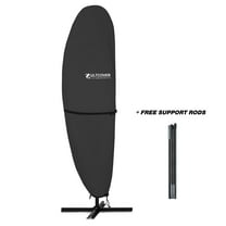 ULTCOVER Smart Selection Patio Umbrella Cover 12'-14' Fits Cantilever Offset Umbrella 420D Waterproof Dustproof Offset Banana Style Umbrella Cover with Free Support Rods