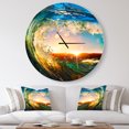 thumbnail image 2 of Designart 'Colored Ocean Waves Falling Down ' Modern wall clock, 2 of 6