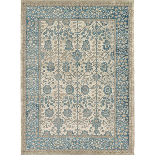 Unique Loom Salzburg Intricate Border Area Rug 8' x 11' Rectangle Beige/Blue