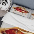 thumbnail image 4 of Designart "Golden Red Luxe Lips II" Fashion Bedding Covert Set - Glam Gold Inspirational Bed Set With 1 Sham, 4 of 6