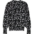 thumbnail image 2 of Rebecca Taylor chandail-Over pour Femmes Motif Guépard, Noir, Très Petit, 2 of 2
