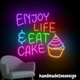 thumbnail image 5 of Handmadetneonsign Enjoy Life And Eat Cake Neon Sign, Cupcake Wall Art Decor, Cake Shop Wall Decor 64907, 5 of 5