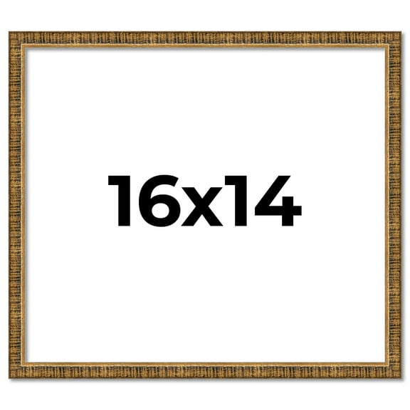 16x14 Frame Gold Kingsley Distressed Solid Wood Picture Frame Width 0.75 Inches | Interior Frame