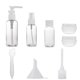 thumbnail image 1 of Kit de botellas de viaje, juego de contenedores de artículos de tocador portátiles a prueba de fugas, contenedores de cosméticos de tamaño de vuelo de PET transparente para loción, champú, crema,, 1 of 5