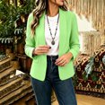 thumbnail image 5 of Lightweight Jacket Women Ndbuld Women's casual winter solid-color fitted lapel blazer cardigan top Mint Green L, 5 of 6