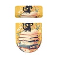 thumbnail image 5 of COEQINE Toilet Lid Cover and Toilet Tank Cover Breathable Easy to Clean Replacement with a 2-Piece Toilet Cover Set, Black Cat Book Floral Leaf Yellow, 5 of 7