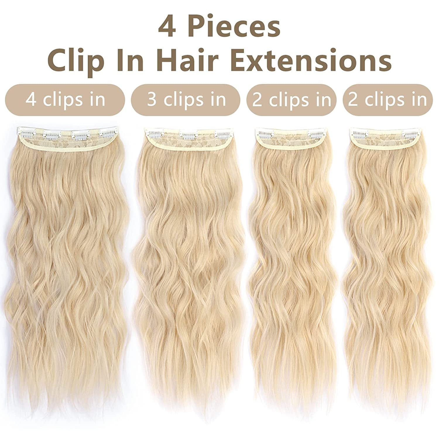 20 Inch Clip in Hair Extensions Soft Wavy 5 Pieces Thick Synthetic Hairpieces S37b5d27f88134ff0847cbe4cae4e1  main image 4