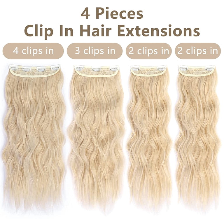 Clip in Long Wavy Synthetic Hair Extension 20 Inch Blonde  display picture 1
