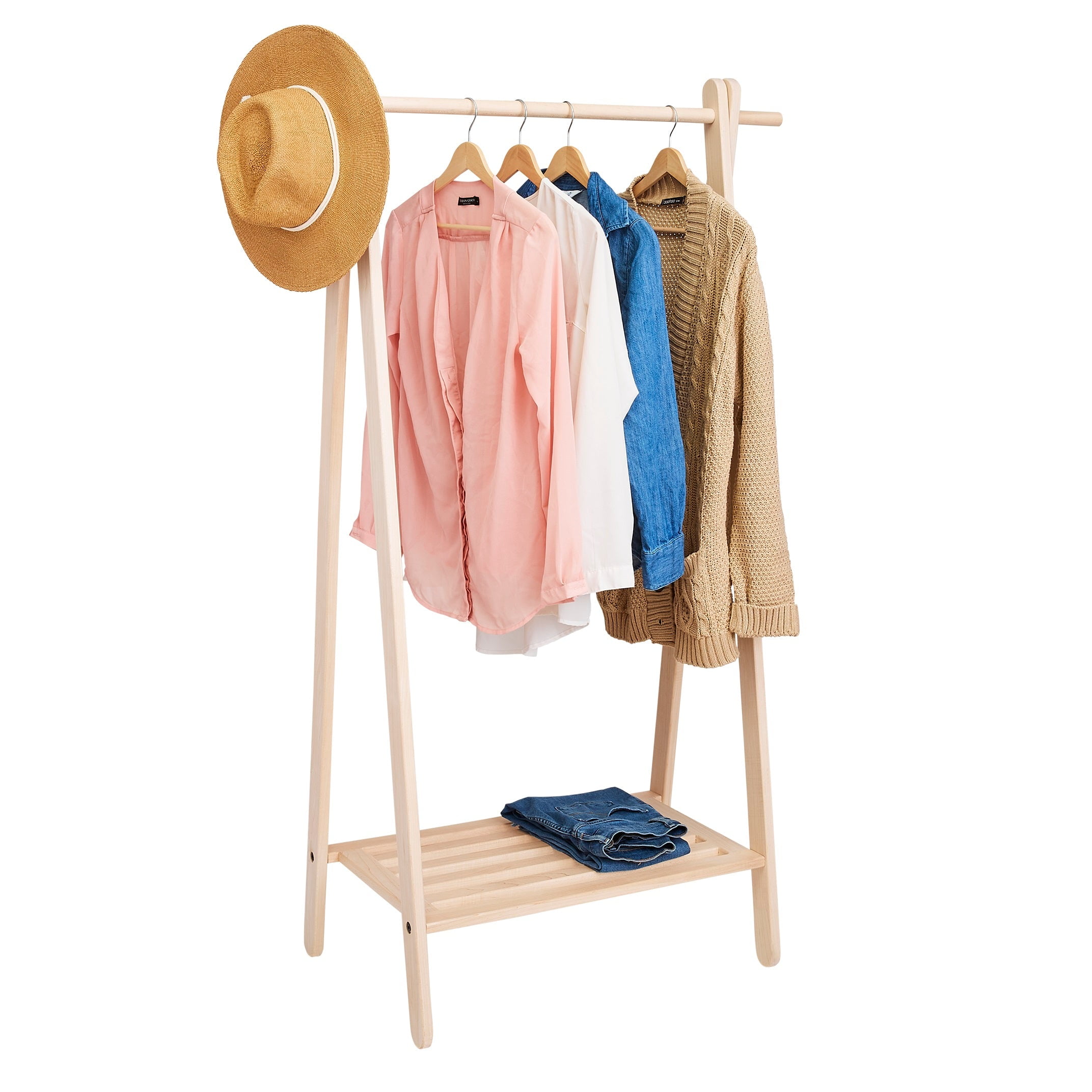 Pennsylvania Woodworks Maple Garment Rack, Large, Clothing Space, Efficient, Heavy Duty, Easy Assembly, Made in USA
