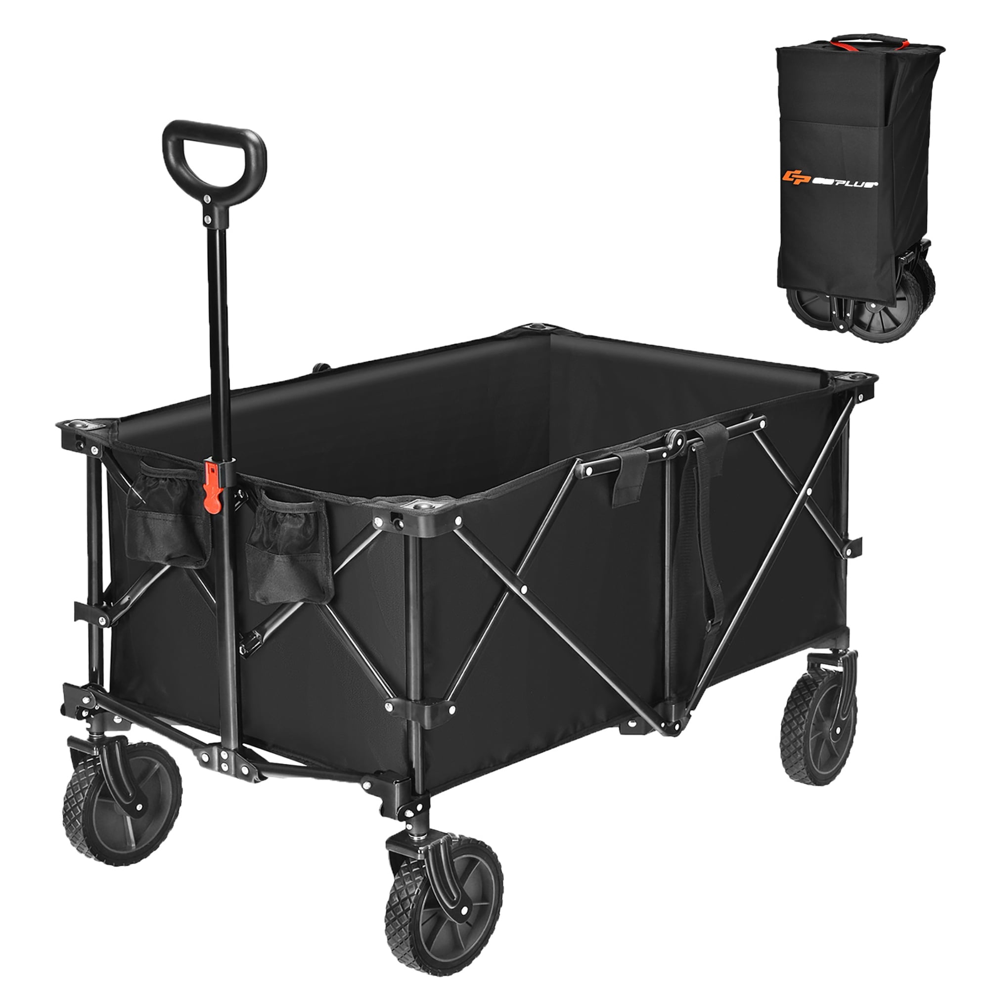Heavy Duty Collapsible Folding Garden Cart Utility Wagon For Shopping Outdoors " 